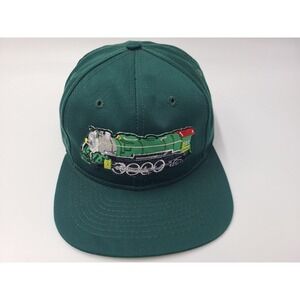 Vintage Train The Game Snapback Hat Cap Railroad Railway Casual Men Women Green